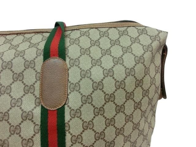 GUCCI Old Sherry Line GG Supreme Beige Canvas Tote Bag Women Authentic thumbnail 4