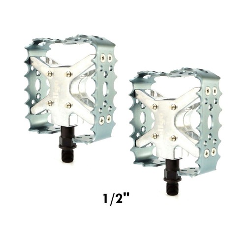 Wellgo Bear Trap Old school BMX MTB Bike Pedal 9/16" or 1/2" Black Blue Red Gold - Picture 17 of 25