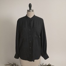 Banana Republic Classic Black Button-Up Blouse Size M