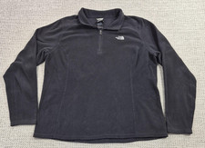 The North Face Sweater Womens XL Black 1/4 Zip Fleece Mock Neck Pullover Top