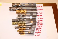 Lot of 13 New Metric HSS Roughing End Mills.