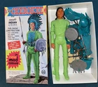 Marx Johnny West Canadian Green Chief Cherokee W/Most Teal MOD Color & Silver