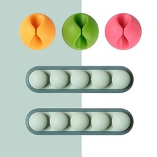 Adhesive Phone Cable Clips, 5-Pack Cord Holders for Desk Blue