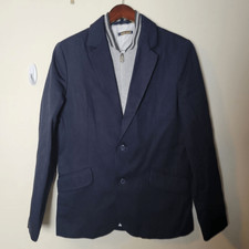 Zara Youth Navy 2 Button Blazer with Zippered Sweatshirt attached Large