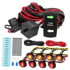 UTV Turn Signal Kit with Turn Signal Rocker Switch, ATV Street Green Backlight