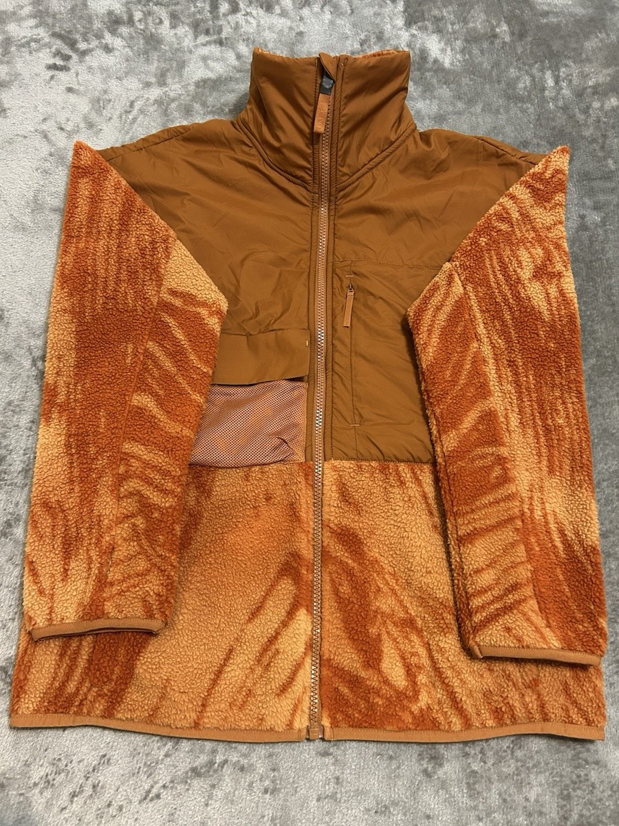 H&M MOVE Full Zip Mesh Pocket Lightweight Jacket Brown Orange XS