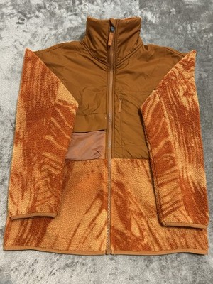 H&M MOVE Full Zip Mesh Pocket Lightweight Jacket Brown Orange XS
