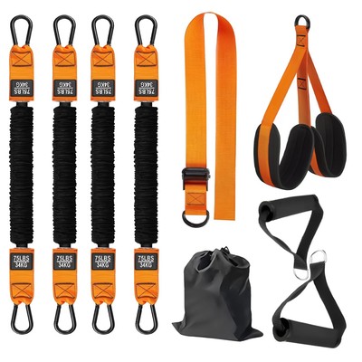 Klimmzughilfe Set mit 4 Verstellbaren Widerstandsbändern & 2 Fußstützen, Klim...