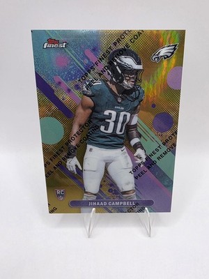 2025 Topps Finest Jihaad Campbell RC 50/50 Gold Bookend Eagles #42 W/Coating
