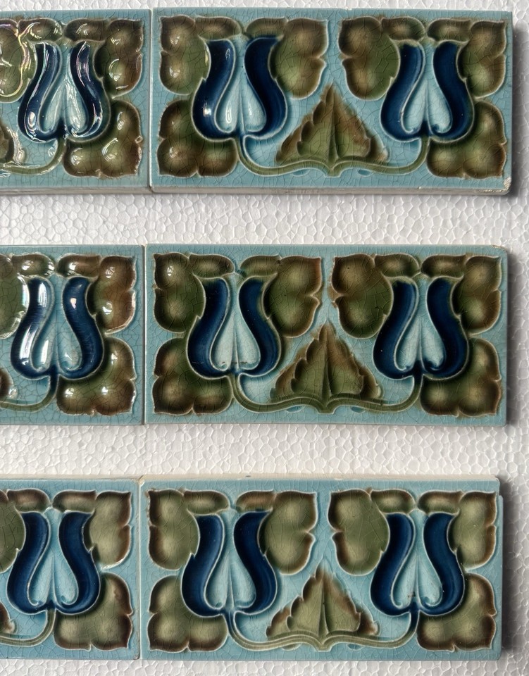 9 ALFRED MEAKIN - ANTIQUE ART NOUVEAU MAJOLICA BORDER TILE c1900 | eBay