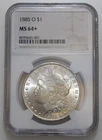 1885-O $1 MORGAN SILVER ONE DOLLAR NGC MS64+