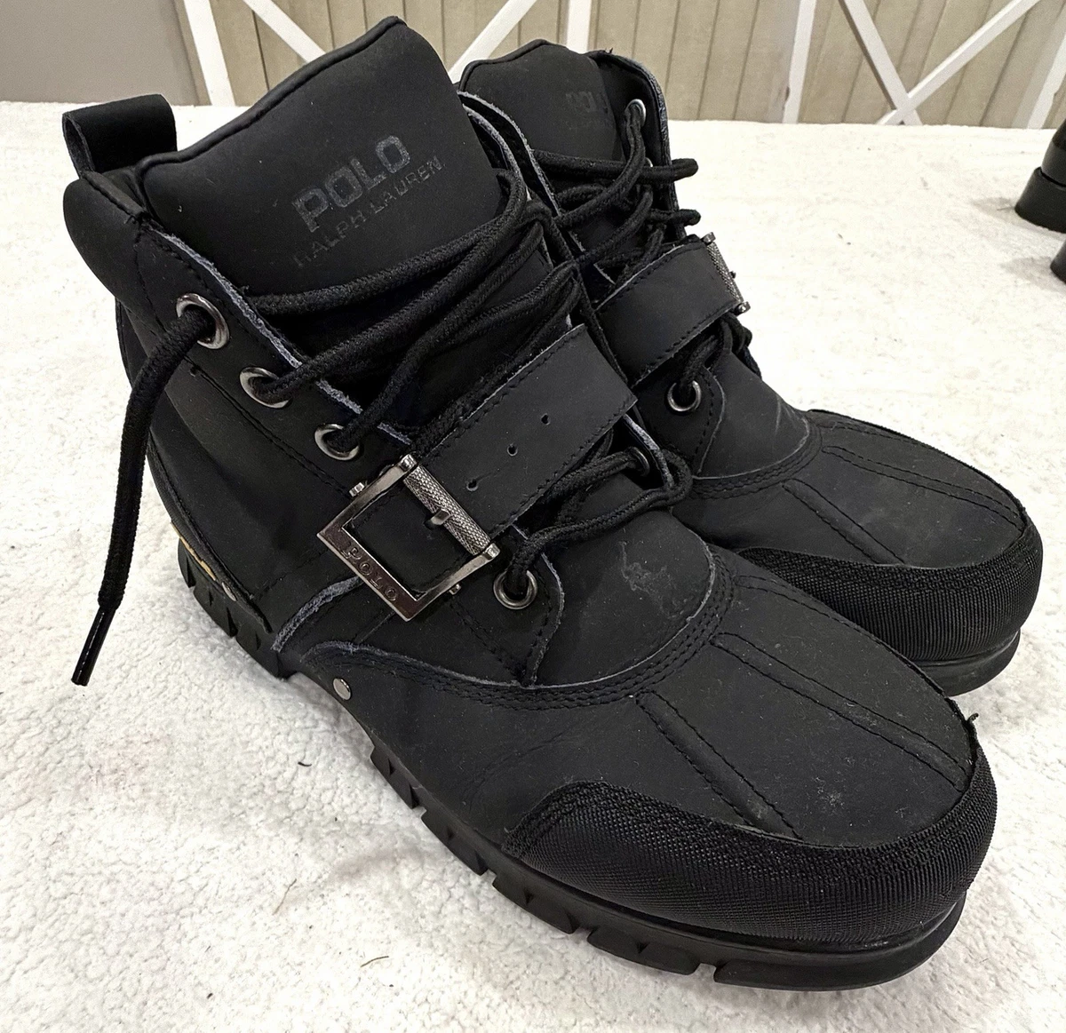 Ralph Lauren Polo Jeans Co. Mens Black Leather Biker Buckle Boots Size 11 D Polo Ralph Lauren Ranger Men main image 4
