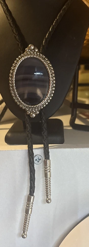 Corbata Bolo Estilo Suroeste Ágata Azul Definitivamente Embrujada De Colección Foto 3 de 4