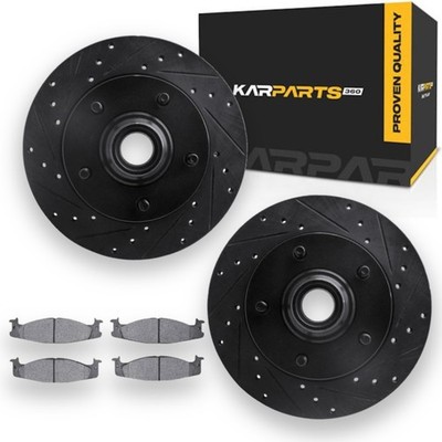 For Ford E-150/E-150 Club Wagon 2003 Brake Rotor Set Front | Drilled And Slotted