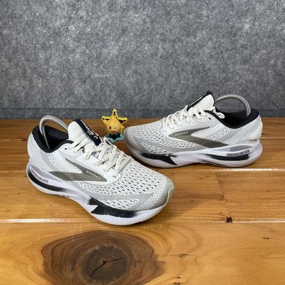 Brooks Adrenaline GTS 24 Womens 8.5 B White Black Gray Running Shoes 1204261B126