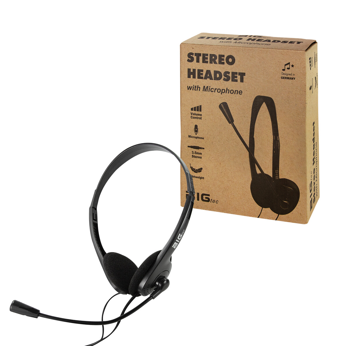 HHEADMJJ PC-Headset Mit Mikrofon – 3,5 Mm Klinke, Verstellbar & Leicht