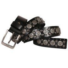 Real Leather Waist Belt Heavy Metal Rivet Studded Unisex Punk Waistband Handmade