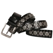 Real Leather Waist Belt Heavy Metal Rivet Studded Unisex Punk Waistband Handmade