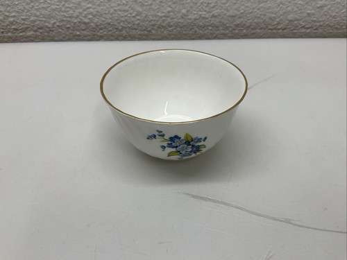 Crown Staffordshire Bone China Blue Floral Creamer Sugar Bowl & Tray England - Picture 10 of 15