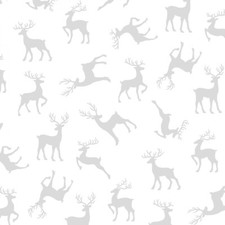 Wilmington Essentials White on White Stocking Stuffers 39167 100 Reindeer Cotton
