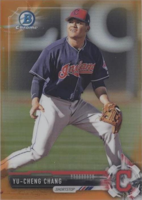 yuページ 2017 Bowman Draft - Chrome Yu Chang #BDC-7 Orange Refractor /25