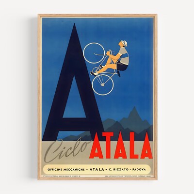 Ciclo Atala Bicycle Bicycle 1946 Retro Vintage Poster Print