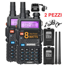 2X RADIO BAOFENG UV-5R RICETRASMITTENTE VHF/UHF DUAL BAND 136-174 400-480 MHZ