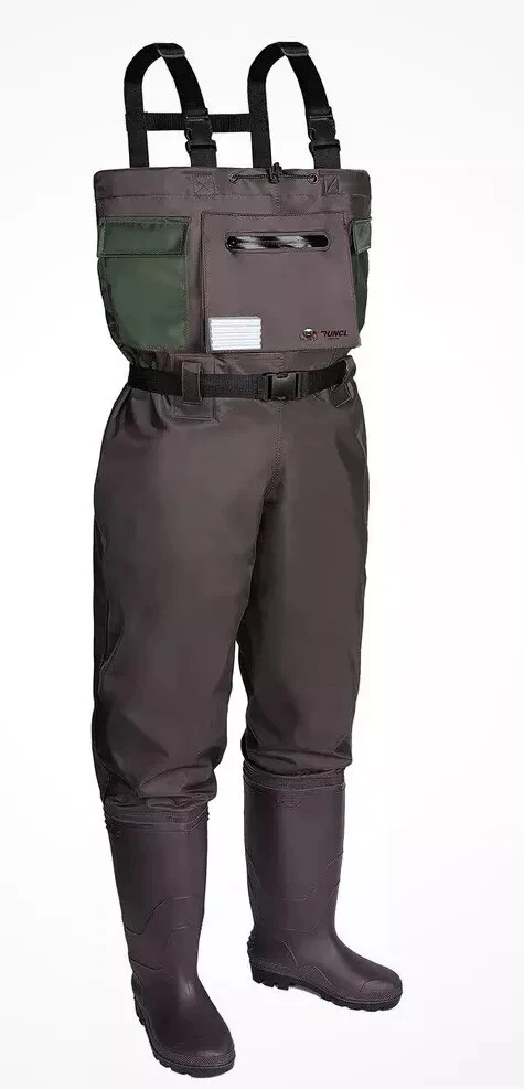 RUNCL Chest Waders with Boots, Fishing Waders Waist-High Waders Sz 6 Mens