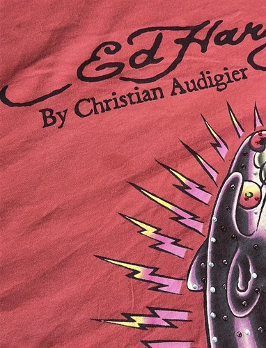 T-shirt grafica pantera strass impreziosita Ed Hardy di Christian Audigier - Foto 12 di 17