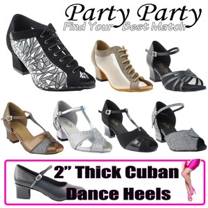Shades Of Women Dance Shoes 2 Thick Heel Ballroom Latin Salsa