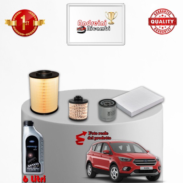 Set Service 4 Filter+6 Liter ÖL Ford Kuga II 2.0 Tdci 132KW Von 2014->-image
