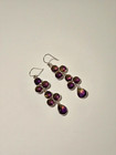 925 Sterling Silver Amethyst Chandelier Drop Dangle Earrings — photo 2