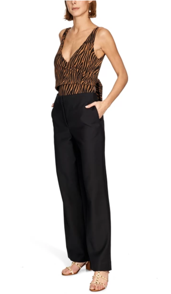 FILA Pantaloni neri nuovi con etichette $990 The Row Rooka misto cotone gamba larga taglia 6 S M