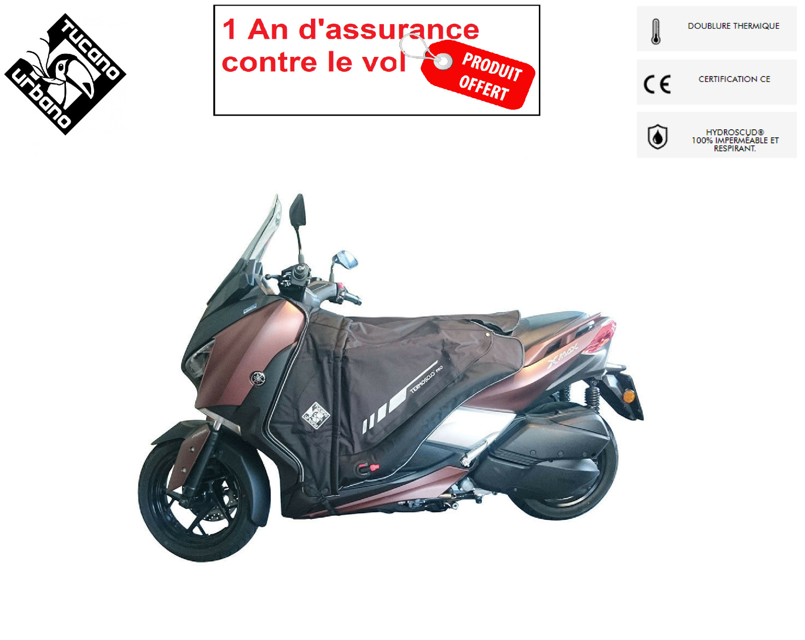 Tablier anti-froid pour scooter X-MAX 125 et 300 contre la pluie d'hiver