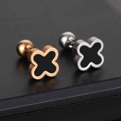 Clover Earrings Celebrity Petite Earring Trending Silver Gold Rose