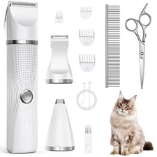 Cat Grooming Clippers Kit for Matted Hair 3 in 1 Electric Pet Hair Trimmer f