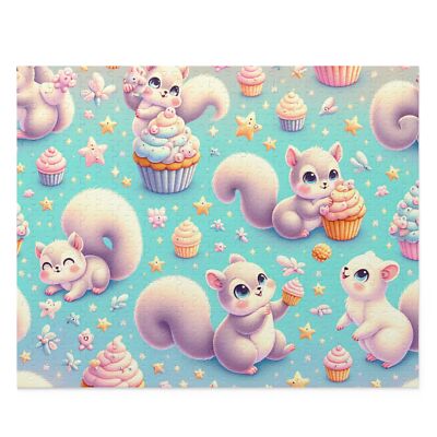 Puzzle (500 pieces) Starlit Squirrels Cupcake Design Super Cute Animal Art