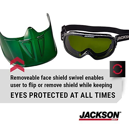 Jackson Safety GPL530 Premium Goggle with Detachable Face Shield, Anti