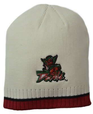 MVSU Delta Devils NCAA Team Logo Knit Off White Beanie Winter Hat