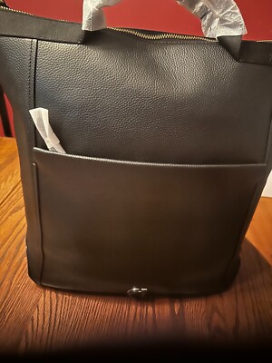 Brand New Cole Haan Large Black in Leather Convertible Purse/Backpack 