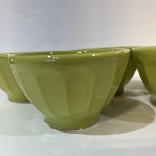 (5) Fruit Bowls Mediterranean Portugal Ceramic Ribbed 4” Dessert Green Dining - Picture 13 of 14