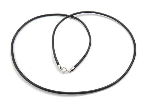 Black cowhide leather necklace cord/925 Sterling silver  findings/16-24/1-4mm