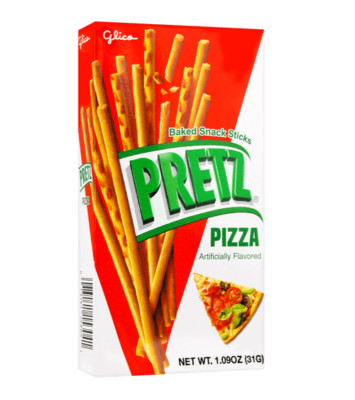 (4 Pack) GLICO Pretz Pizza Baked Biscuits Cookie Sticks, Crunchy Snacks, 31g