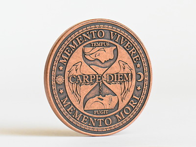 Carpe Diem Memento Mori Coin Medallion | Latin Stoic Reminder Gift 