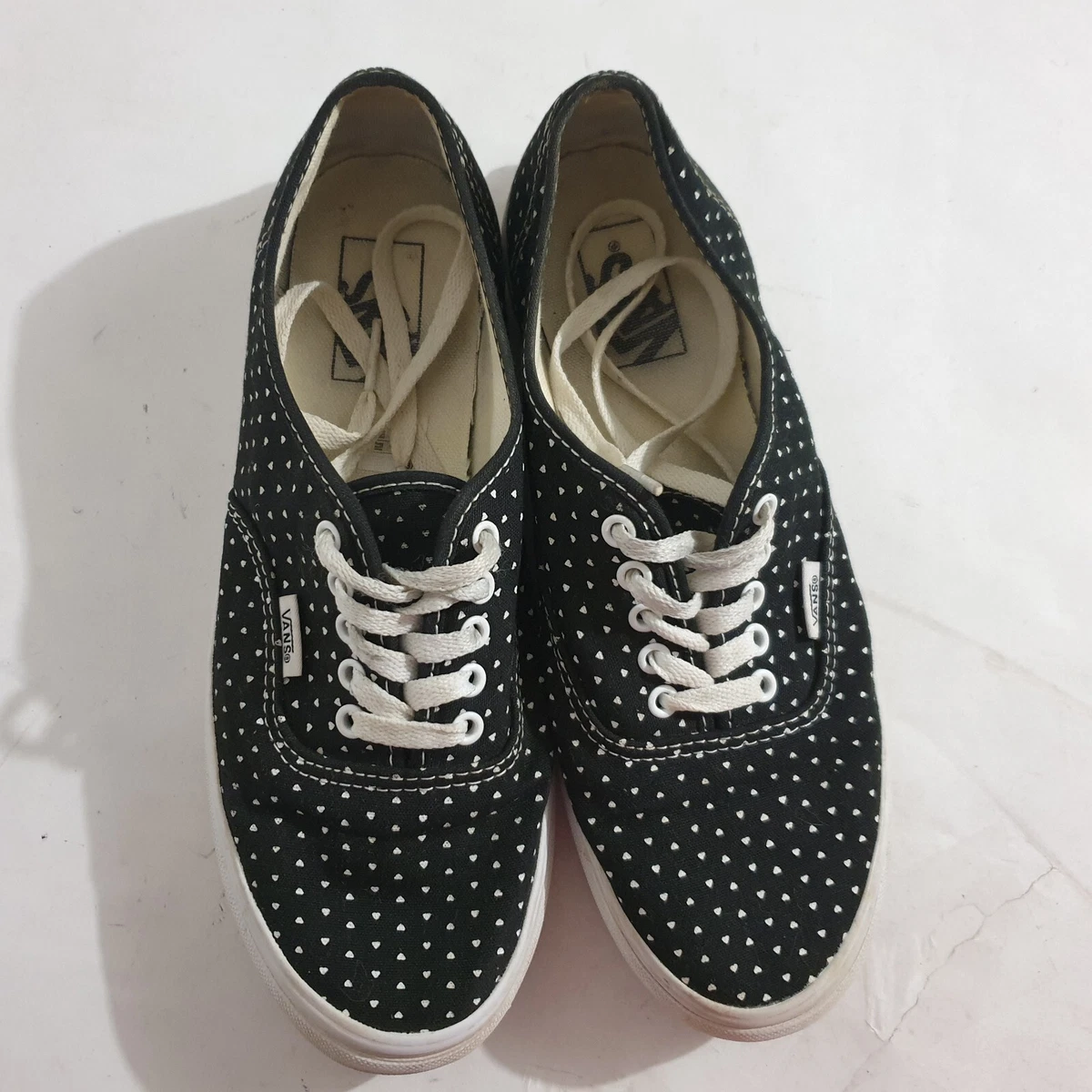 Vans Shoes Sz US9.5 Womens US8 Mens UK7 EU40.5 Black White Polka
