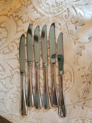 6 Oneida USA Stainless GALA / IMPULSE  Dinner Knives ~ 8 7/8''