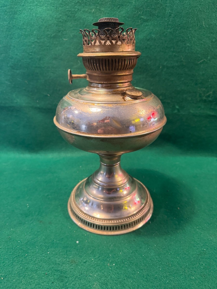 Vintage 1905 Rayo Oil Kerosene Lamp Nickel Plated Center Draft | eBay