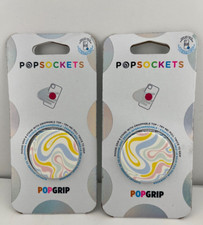 PopSockets PopGrip Swap Top Phone Grip Stand, Pastel Soft WAVES, 2 Pk -Brand NEW