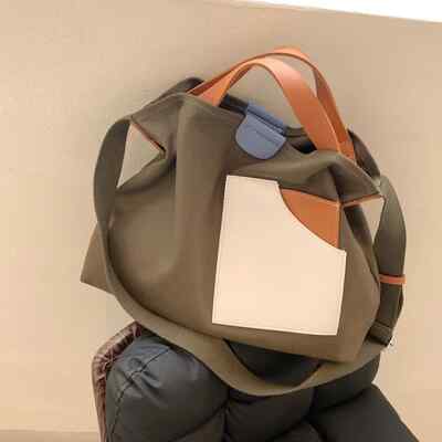 Canvas Tote Bags Women Bucket Travel Bag Simple Girl's Shopper Shoulder Totes