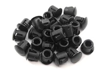 1/4" Hole Nylon Locking Panel Plugs Black/White Dome Cover 5/16" Top Width